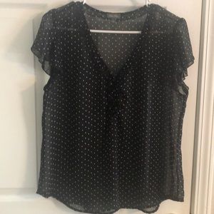 Black polka dot top